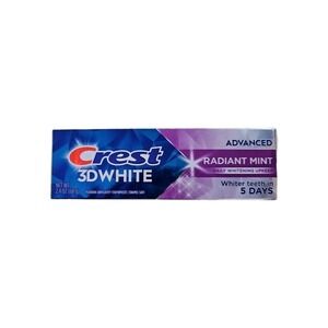 Crest 3D White Advanced Teeth Whitening Toothpaste, Radiant Mint, 2.4 oz
